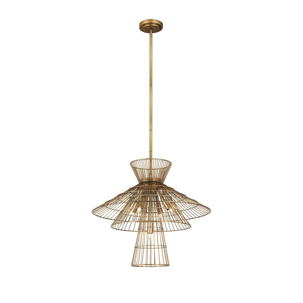 Alito 6 Light Chandelier, Rubbed Brass & Rubbed Brass